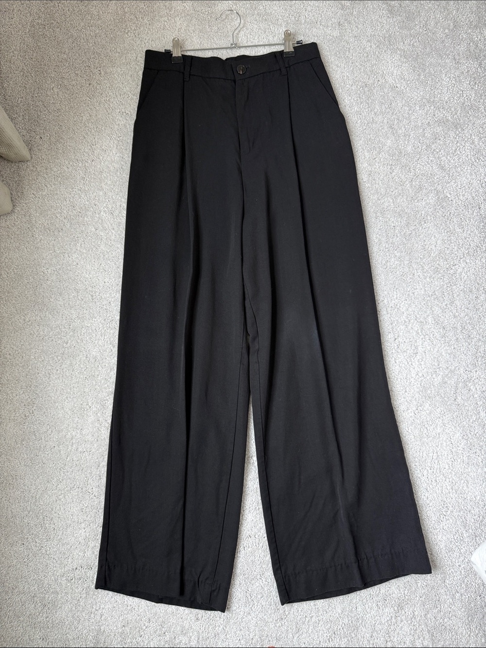 Zara Black Wide-Leg Women's Trousers